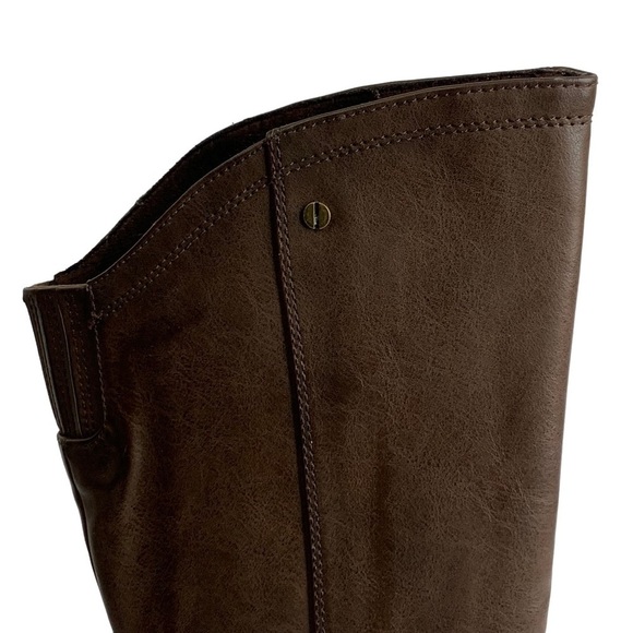 The Buckle Dante Distressed Brown Vegan Leather Knee Boots Size 6 New with Tags - Picture 4 of 11